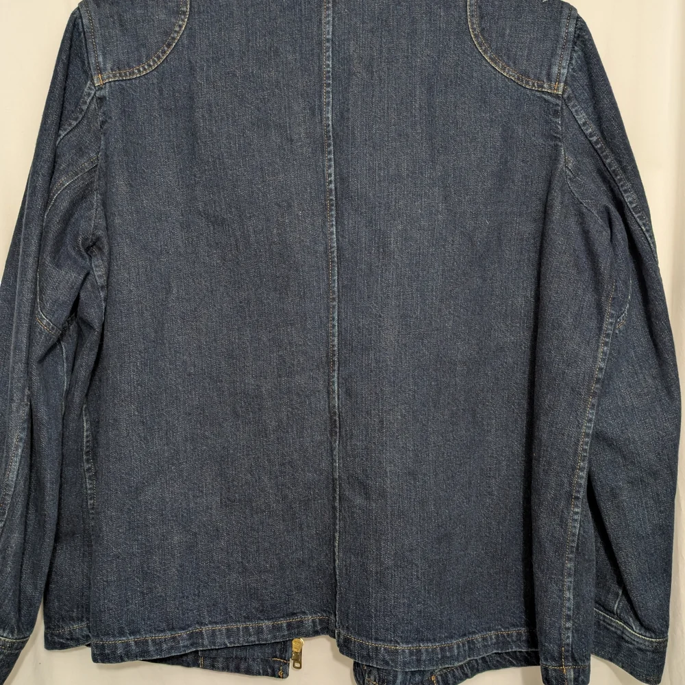 Ralph Lauren Lauren Jeans Co. Dark Blue Denim Jacket with Green Label - Picture 7 of 7